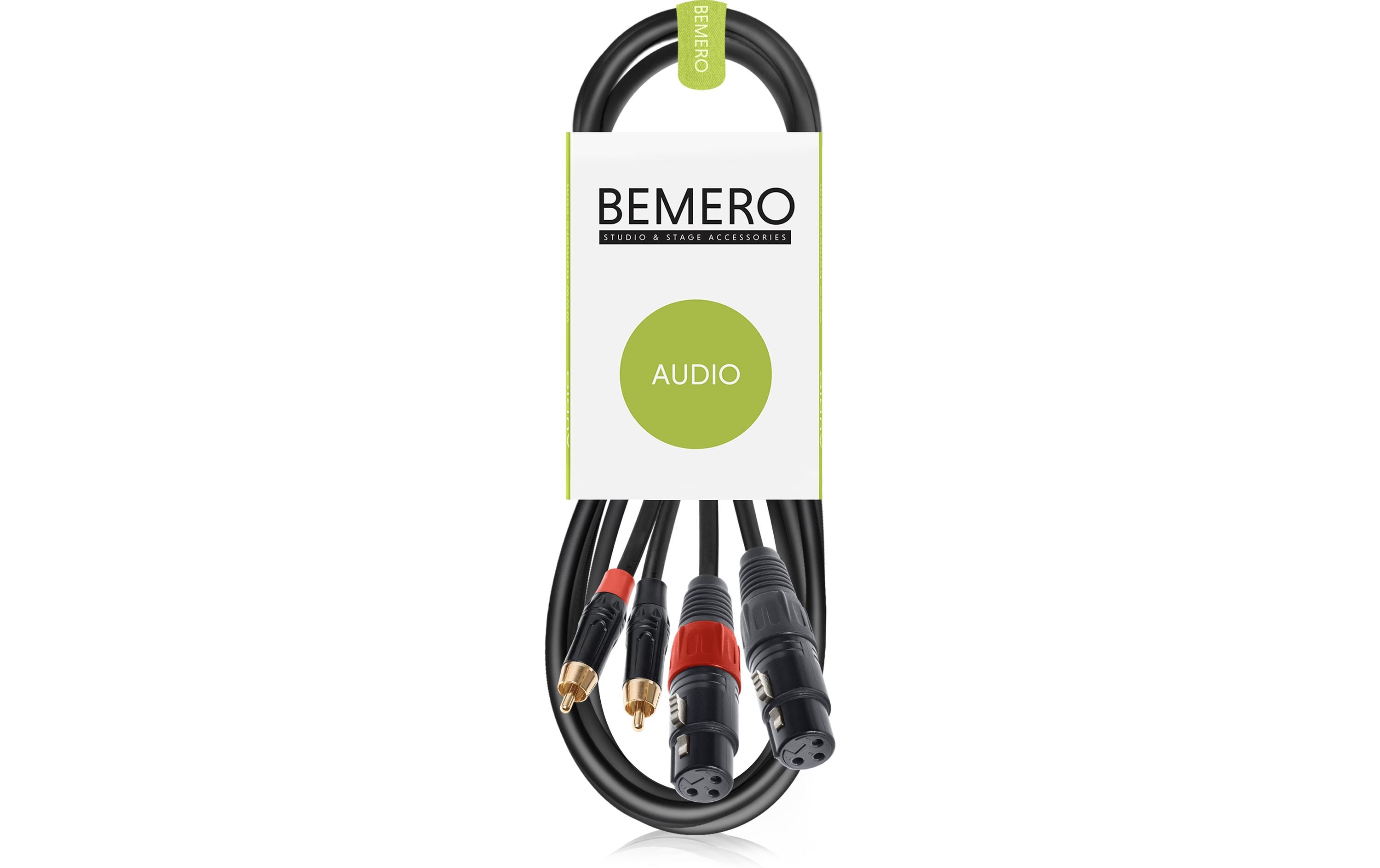 Bemero BAC2544-150BK 2x XLRf - 2x RCAm 1.5m 1.5 m, Schwarz Bemero BAC2544-150BK 2x XLRf - 2x RCAm 1.5m 1.5 m, Schwarz