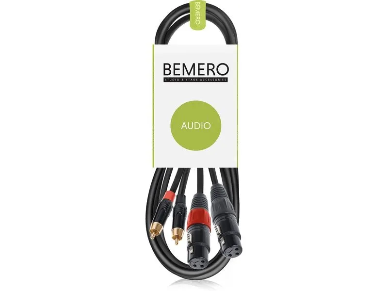 Bemero BAC2544-150BK 2x XLRf - 2x RCAm 1.5m 1.5 m, Schwarz Bemero BAC2544-150BK 2x XLRf - 2x RCAm 1.5m 1.5 m, Schwarz