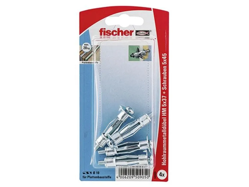 Fischer Hohlraumdübel HM 5 x 37 S, 4 Stück Fischer Hohlraumdübel HM 5 x 37 S, 4 Stück