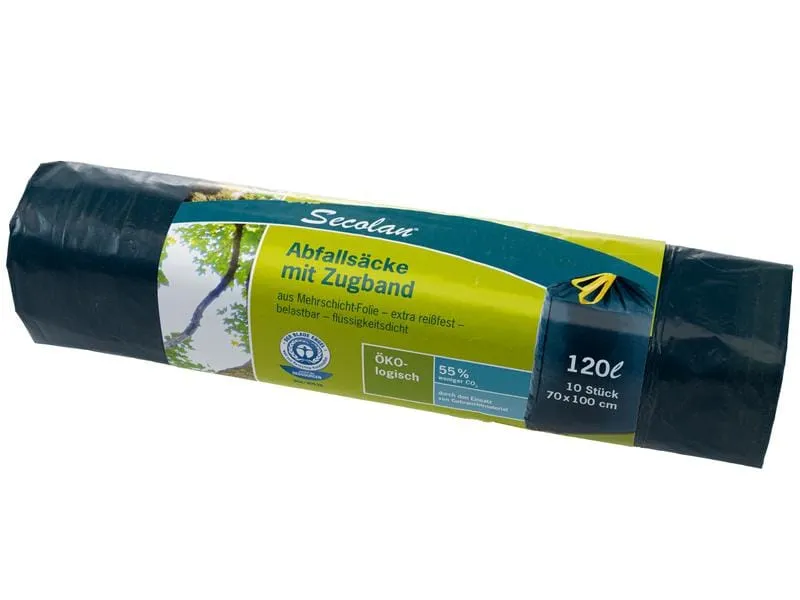 Haushaltsware Müllbeutel pRolle 120 l, 10 Stück, Blau/Schwarz Haushaltsware Müllbeutel pRolle 120 l, 10 Stück, Blau/Schwarz