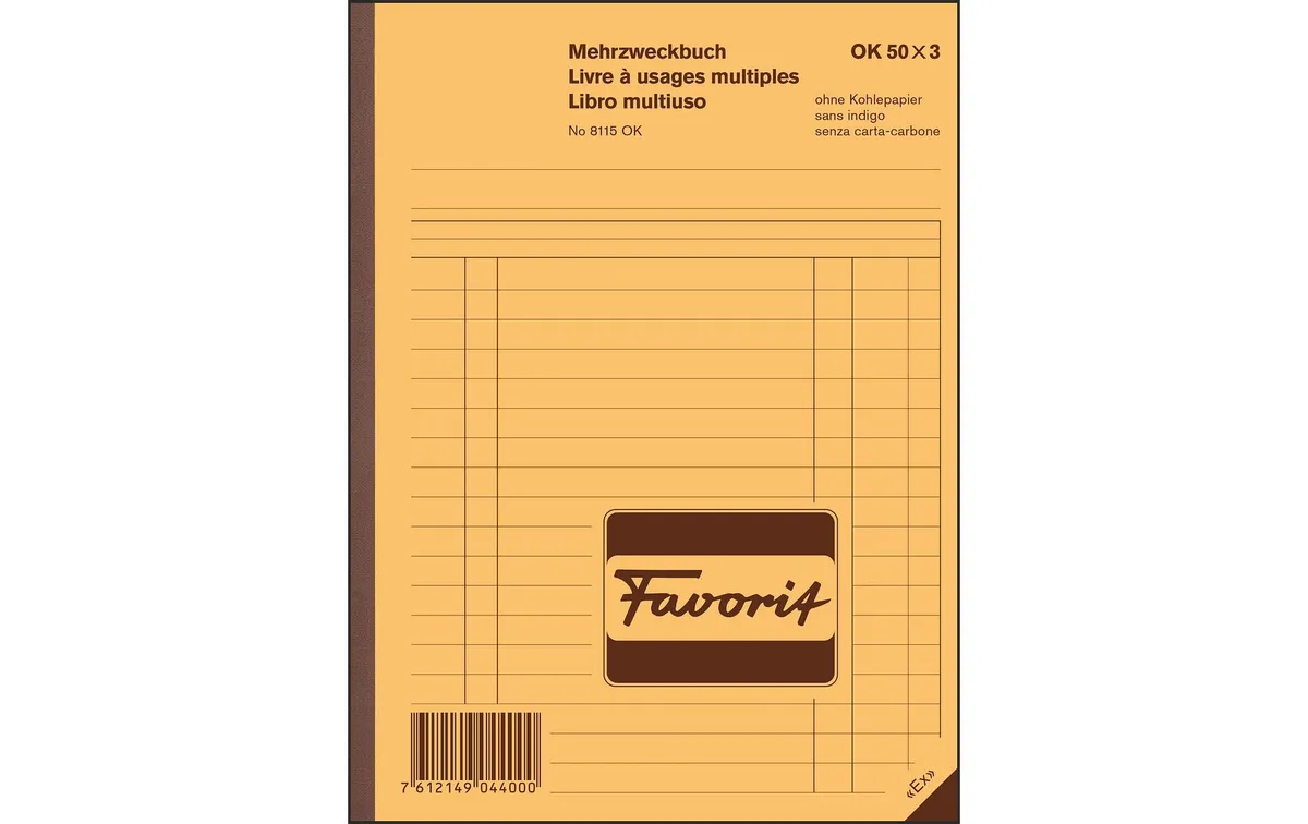 Favorit Durchschreibeblock 156 x 210 mm Mehrzweckbuch, 50 x 3 Blatt Favorit Durchschreibeblock 156 x 210 mm Mehrzweckbuch, 50 x 3 Blatt
