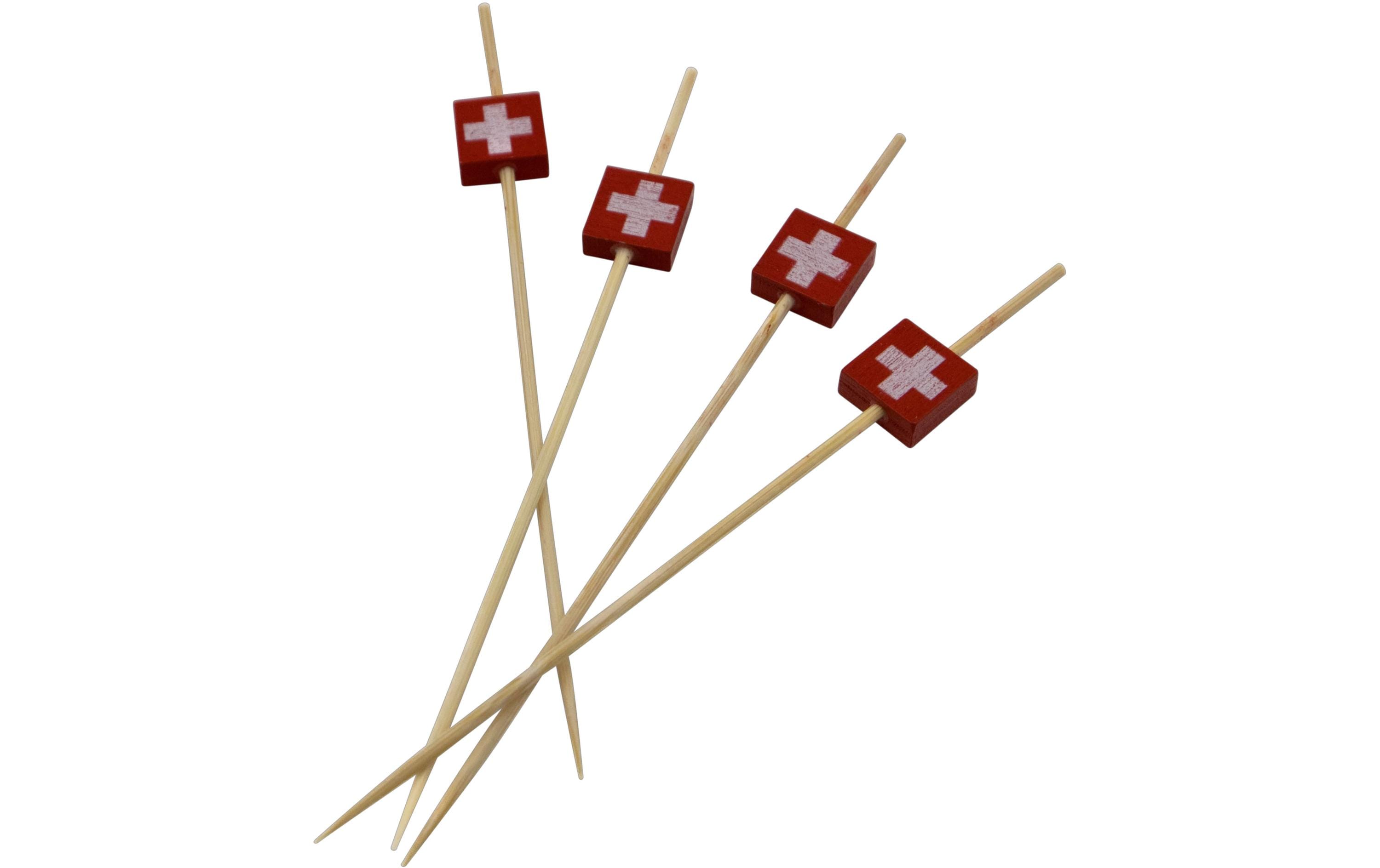 Stronghold Bambus-Deko-Picker CH Kreuz 12 cm, 50 Stück