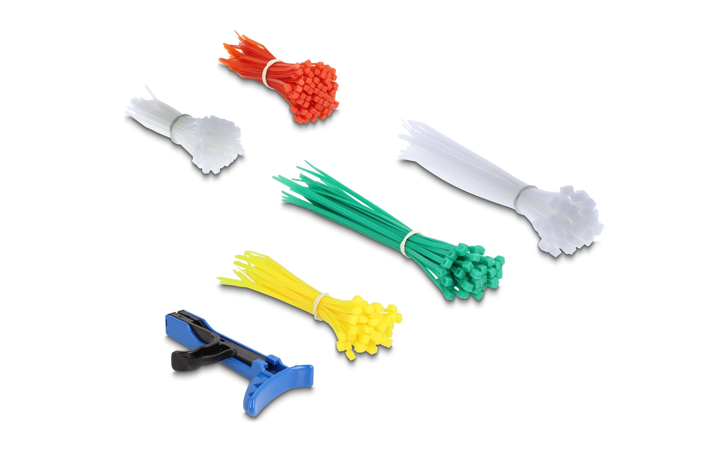 Delock Kabelbinder Sortimentsbox mit Spannwerkzeug 350-teilig