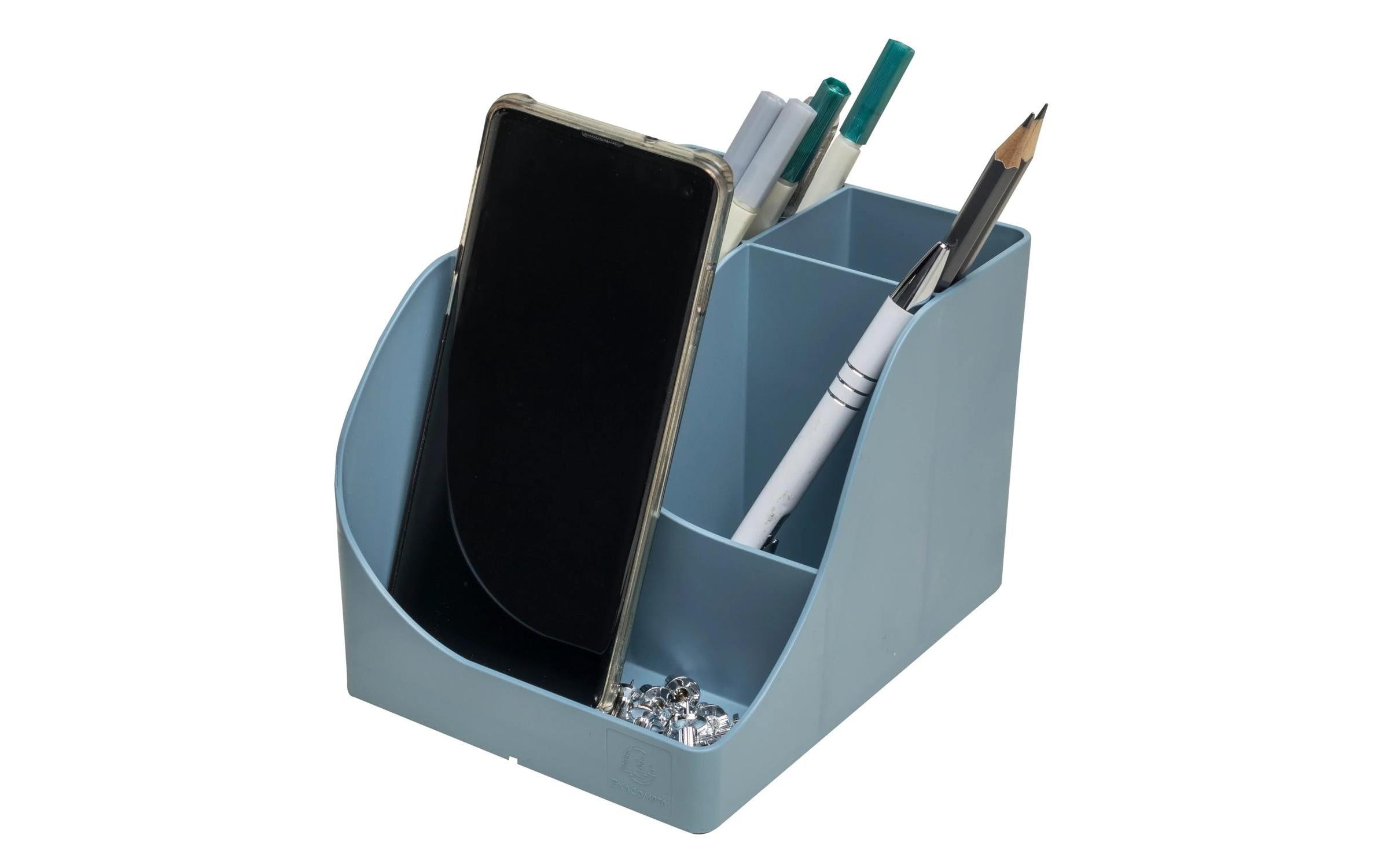 Exacompta Stiftehalter Pen Wave AutentiK, 5 Fächer, Blaugrau