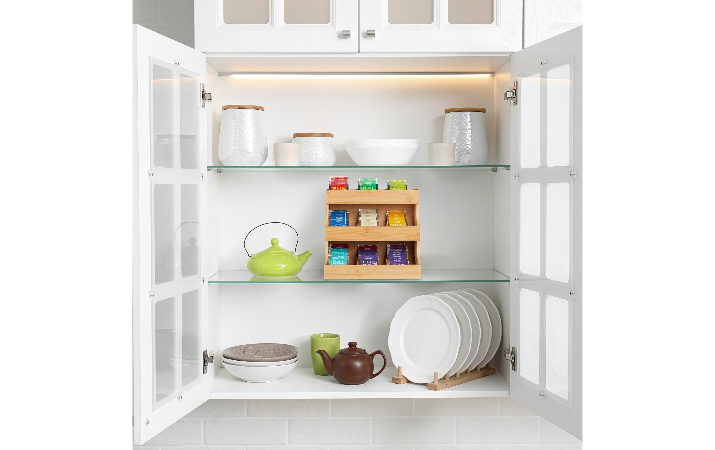 relaxdays Teebeutel-Box 9 Fächer, Hellbraun