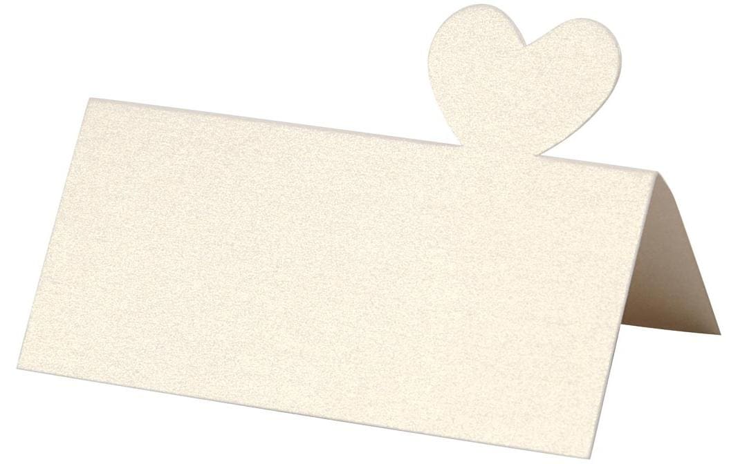 Creativ Company Tischkarte Herz 8 x 8.5 cm, 20 Stück, Naturweiss