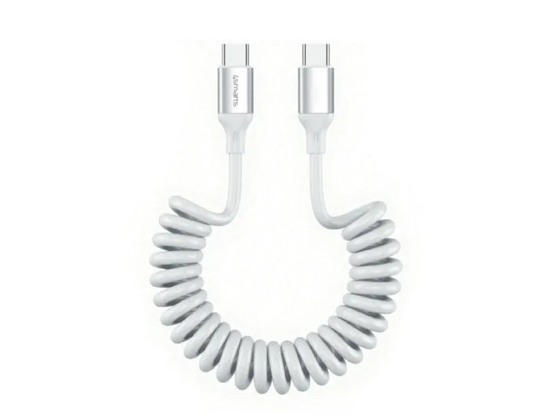 4smarts USB 2.0-Spiralkabel USB C - USB C 1.35 m Weiss