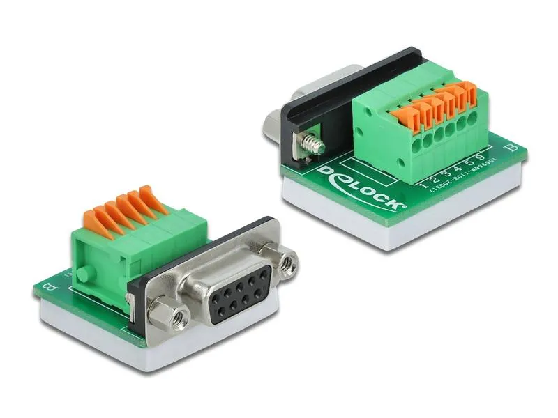 Delock Adapter Terminalblock RS232 DB9 Buchse horizontal 0 m Delock Adapter Terminalblock RS232 DB9 Buchse horizontal 0 m