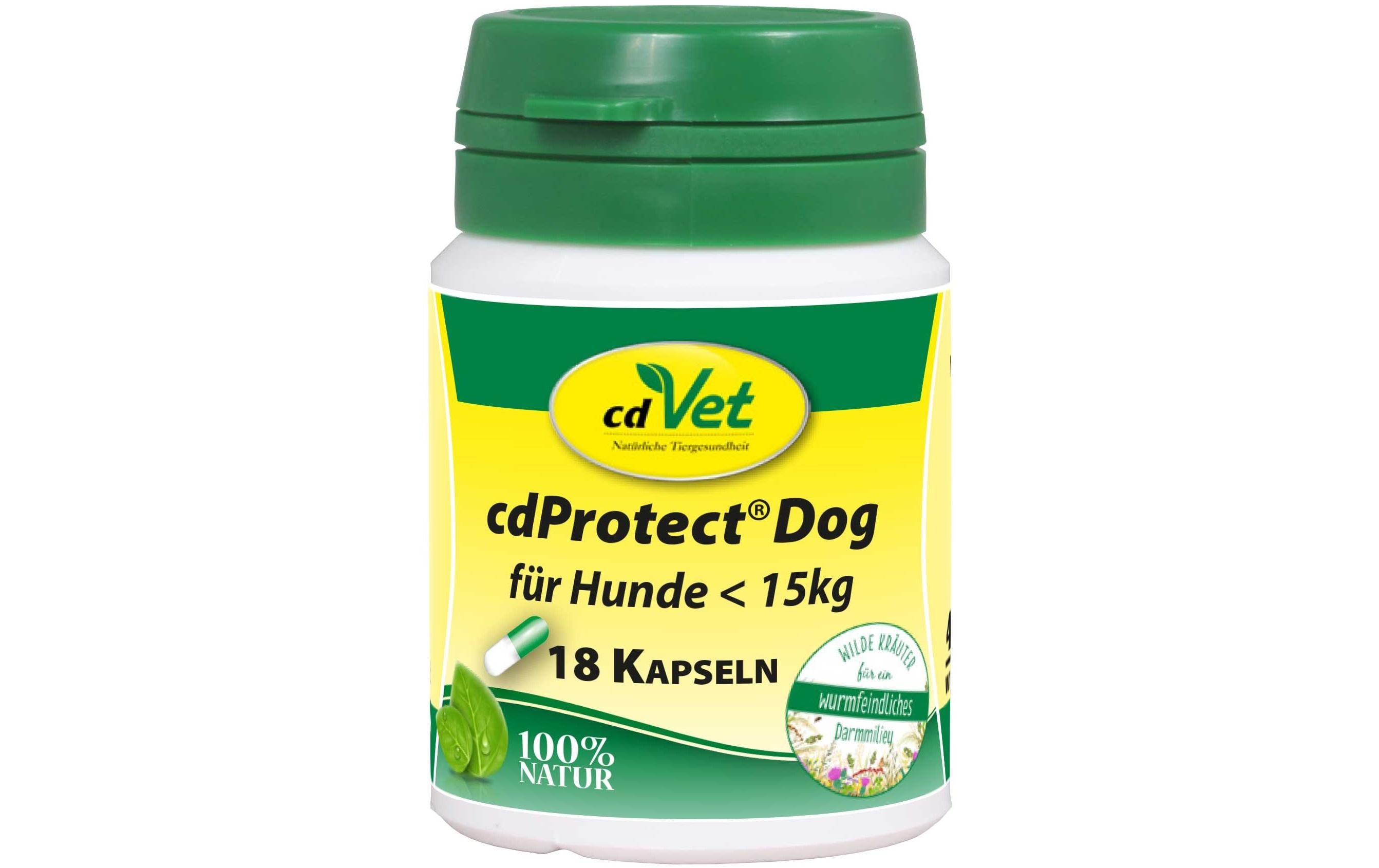cdVet Hunde-Nahrungsergänzung cdProtect Dog, < 15 kg, 18 Kapseln cdVet Hunde-Nahrungsergänzung cdProtect Dog, < 15 kg, 18 Kapseln