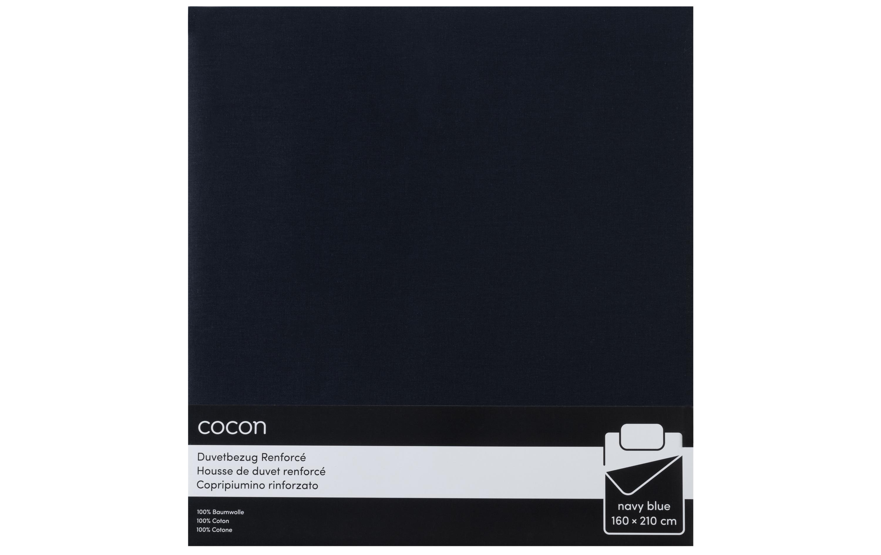 COCON Duvetbezug Renforcé 160 x 210 cm, Marineblau