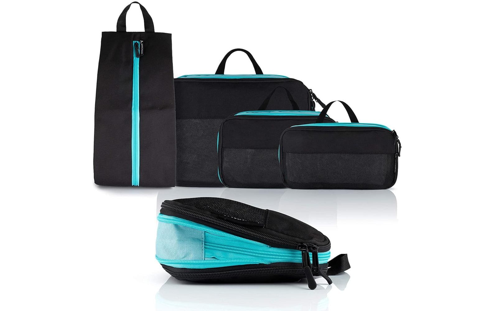 Atacama Kompressions-Packwürfel-Set 4-tlg. Schwarz-Türkis Atacama Kompressions-Packwürfel-Set 4-tlg. Schwarz-Türkis