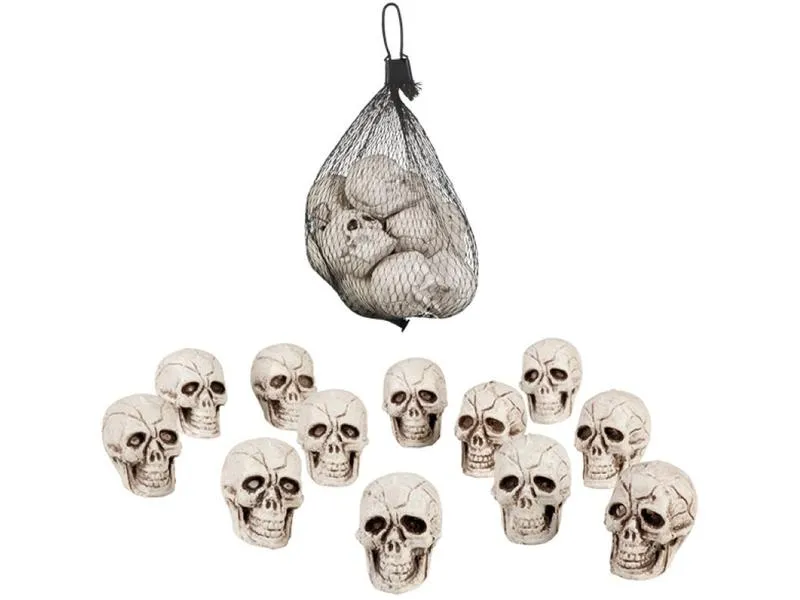 Amscan Halloweenfigur Totenköpfe 4 x 3 cm, 12 Stk