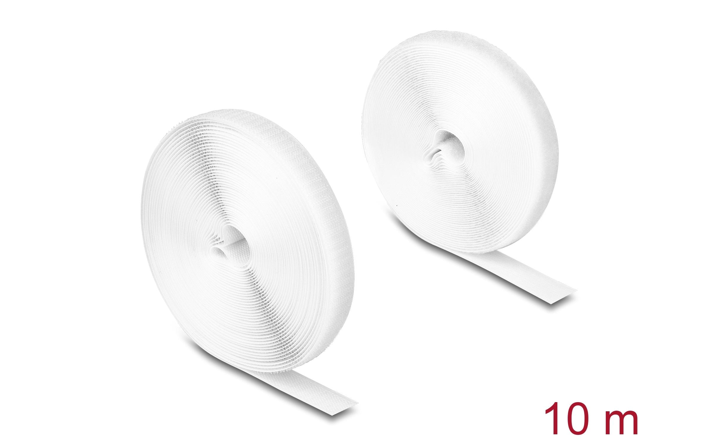 Delock Klettband 10 m x 20 mm mit Haft- und Flauschband Weiss Delock Klettband 10 m x 20 mm mit Haft- und Flauschband Weiss