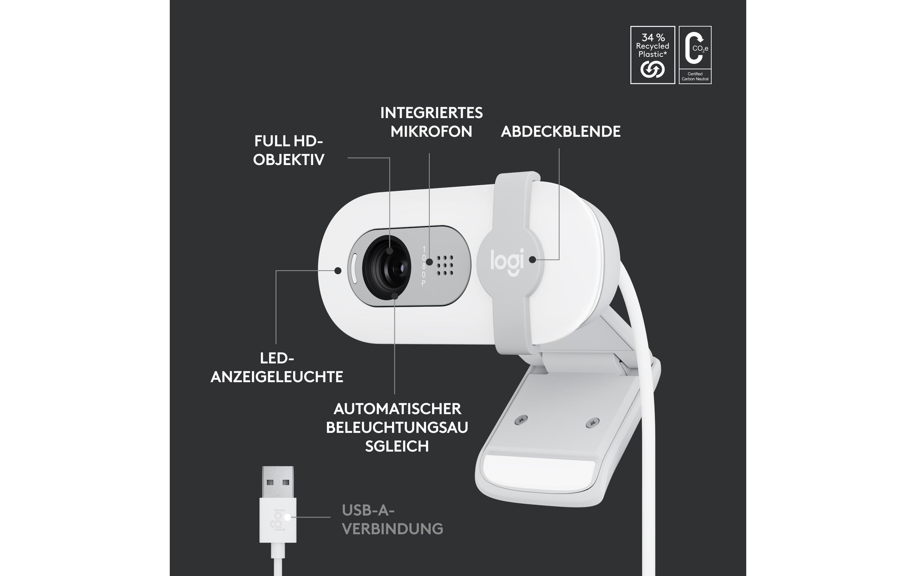 Logitech Brio 100 Weiss