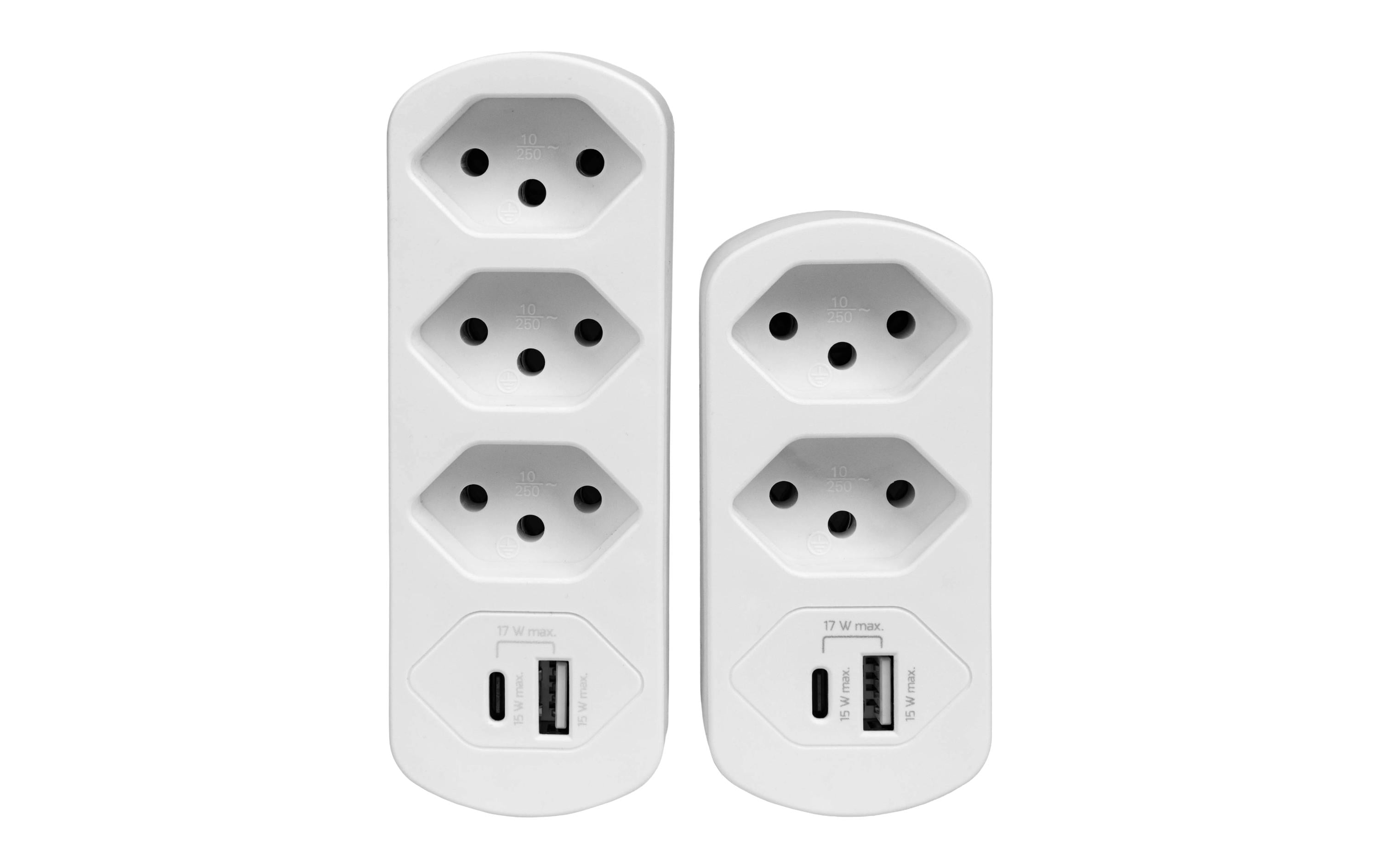 FURBER.power Mehrfachstecker Flexo 3 x T13, USB-A, USB-C, drehbar