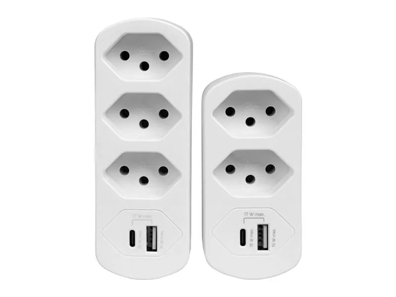 FURBER.power Mehrfachstecker Flexo 2 x T13, USB-A, USB-C, drehbar FURBER.power Mehrfachstecker Flexo 2 x T13, USB-A, USB-C, drehbar