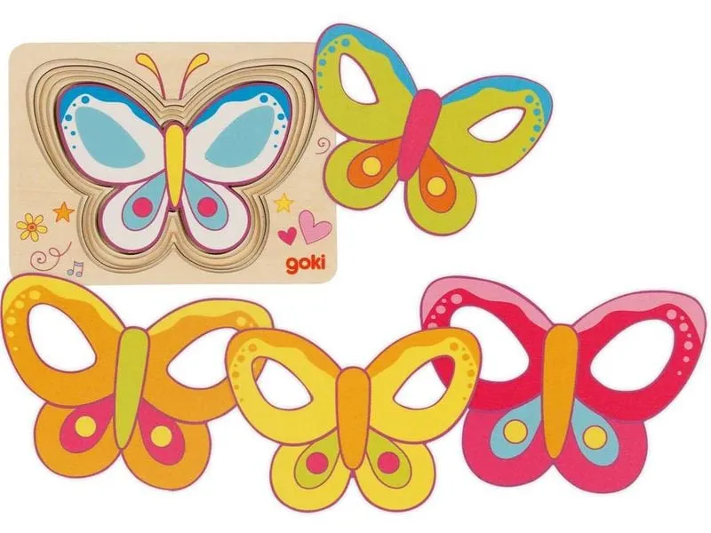 Goki Schichtenpuzzle Schmetterling 15 x 11 x 1.7 cm Goki Schichtenpuzzle Schmetterling 15 x 11 x 1.7 cm