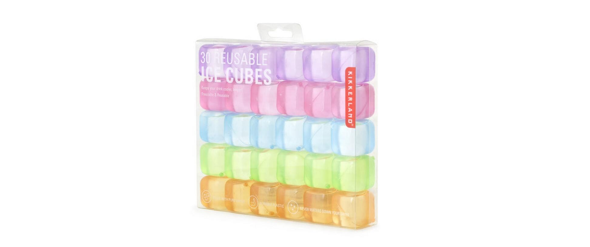 Kikkerland wiederverwendbare Eiswürfelform 30 Stück, Mehrfarbig