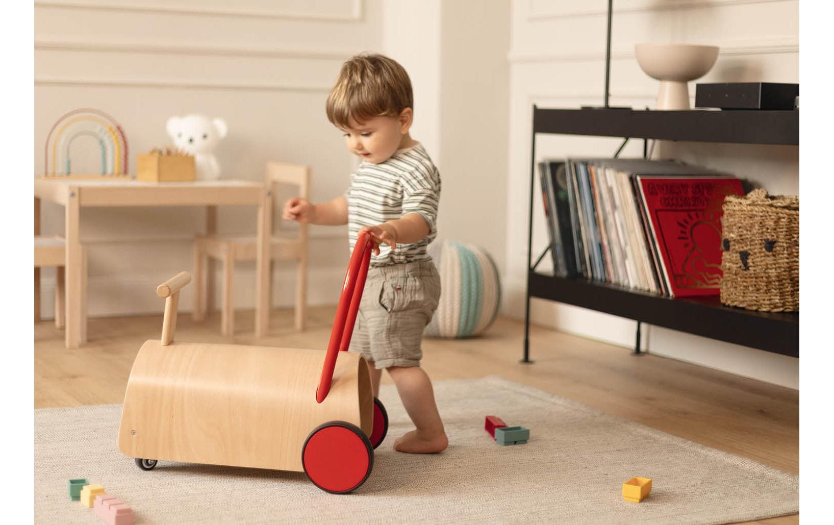 Pinolino Lauflernwagen und Rutscher Enzo, Natur/Rot