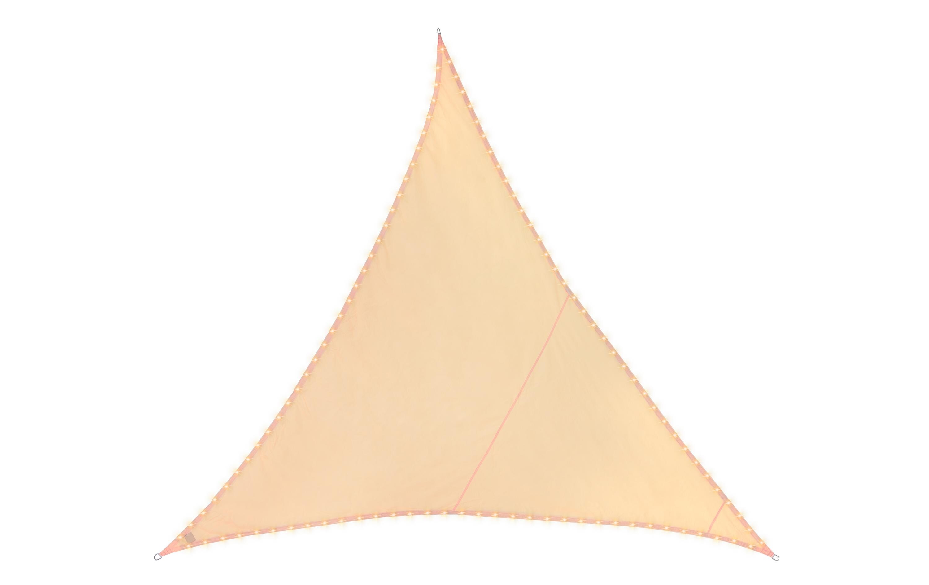 COCON Sonnensegel LED Solar, 360 cm, Dreieck, Beige