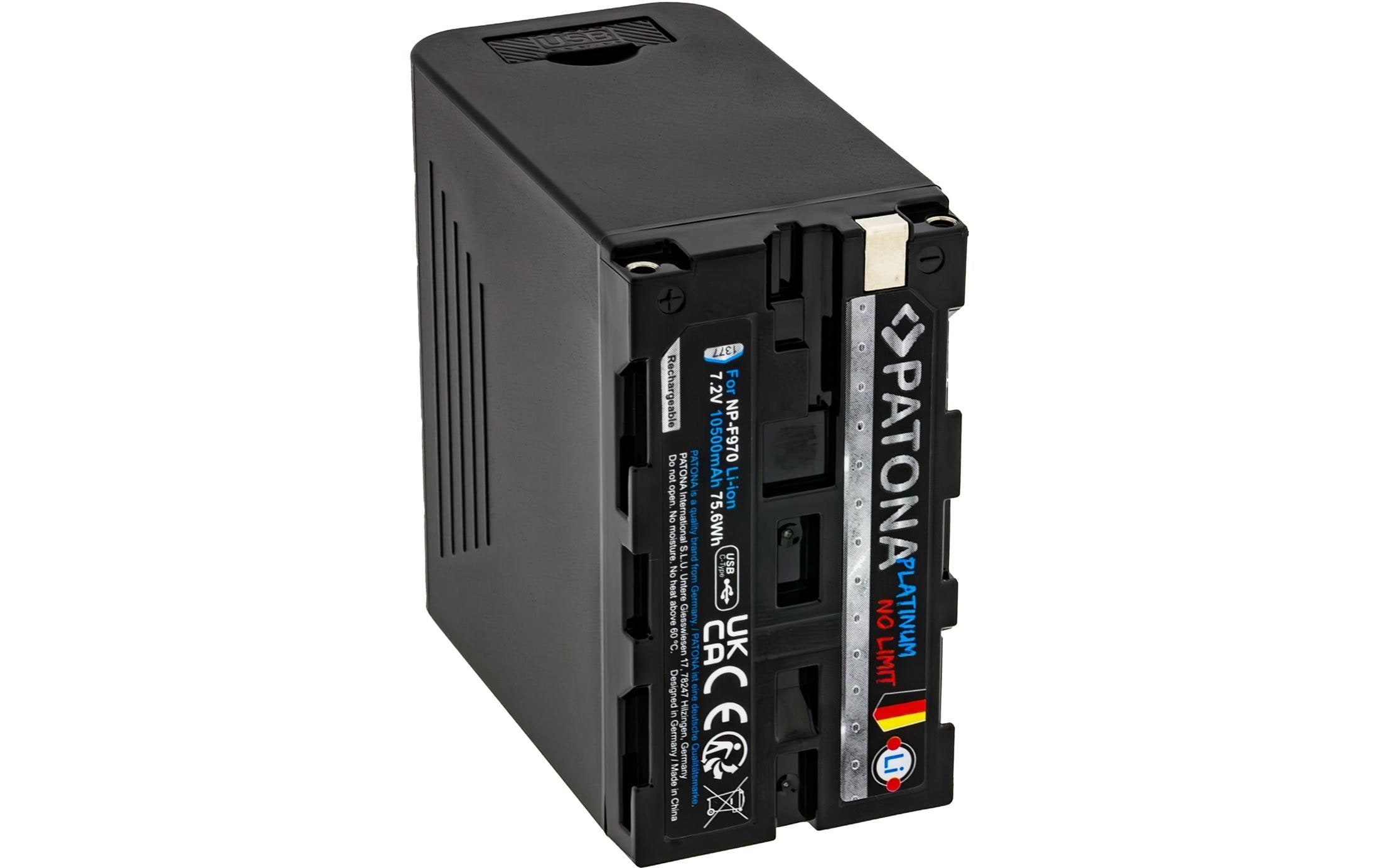 Patona Platinum Akku für Sony NP-F970, F960, F950 inkl. Powerbank