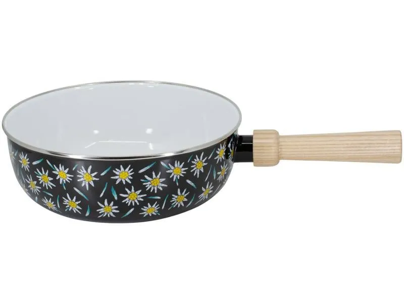 Kadastar Fondue-Caquelon Edelweiss Wiese Schwarz Kadastar Fondue-Caquelon Edelweiss Wiese Schwarz