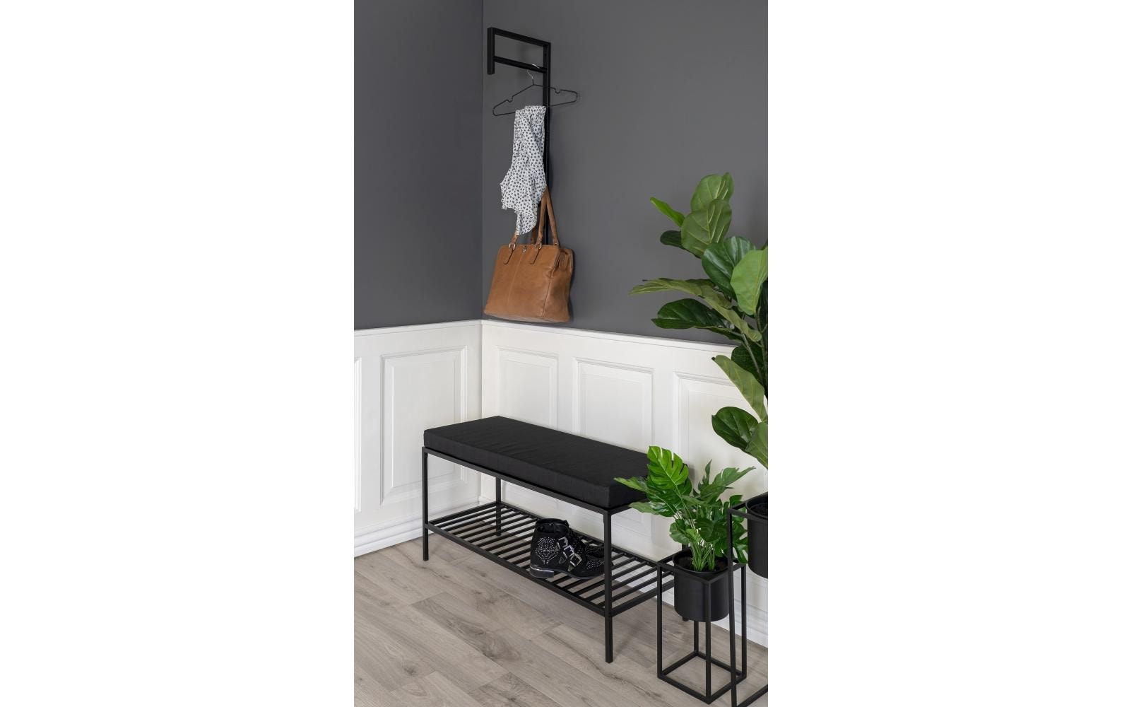 House Nordic Wandgarderobe Trento 30 x 82 cm, Schwarz