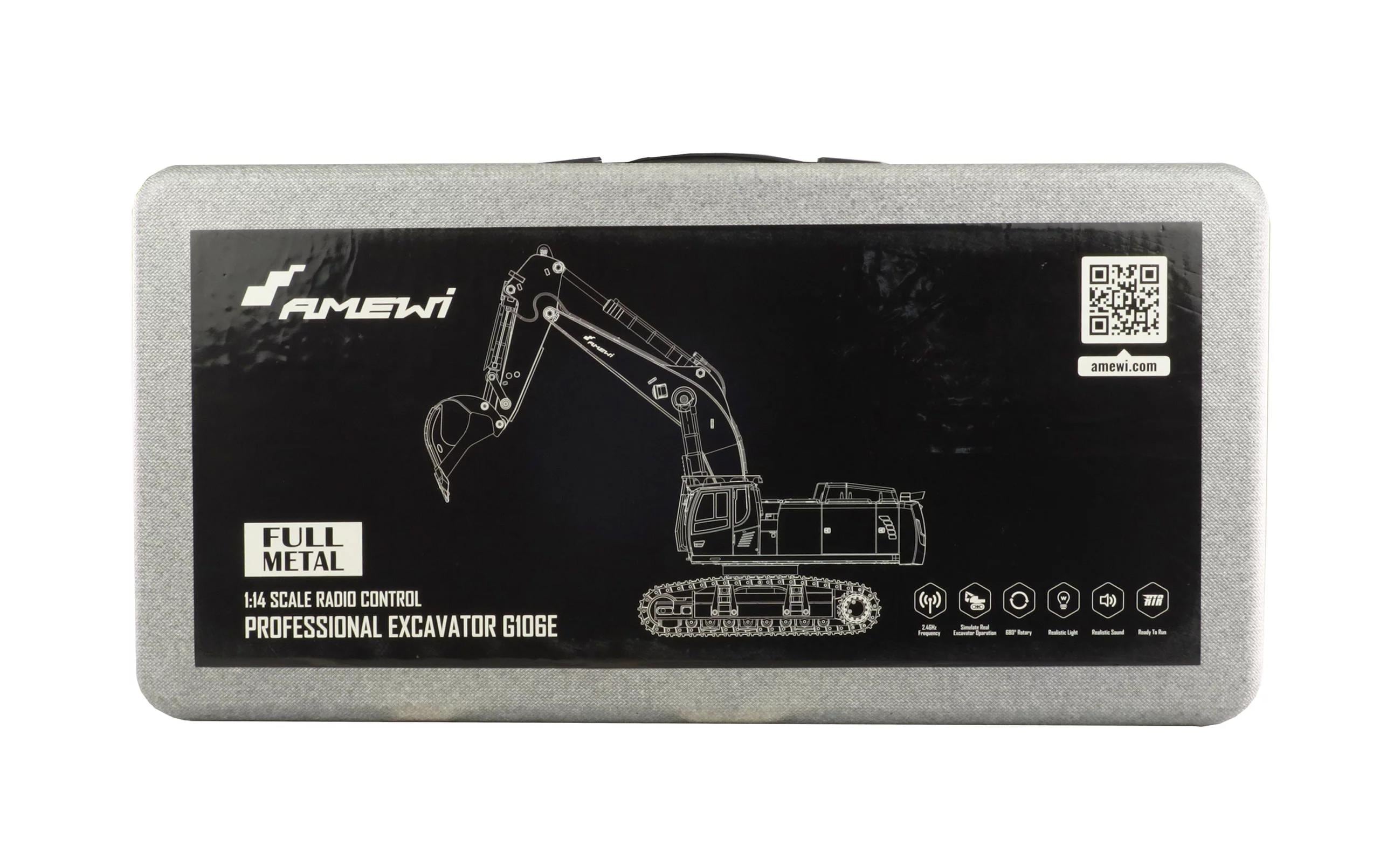 Amewi Kettenbagger G106E Vollmetall Gelb, RTR, 1:14 Amewi Kettenbagger G106E Vollmetall Gelb, RTR, 1:14