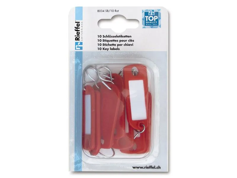 Robert Rieffel Schlüsselanhänger 2.2 x 5.5 cm, 10 Stück, Rot Robert Rieffel Schlüsselanhänger 2.2 x 5.5 cm, 10 Stück, Rot