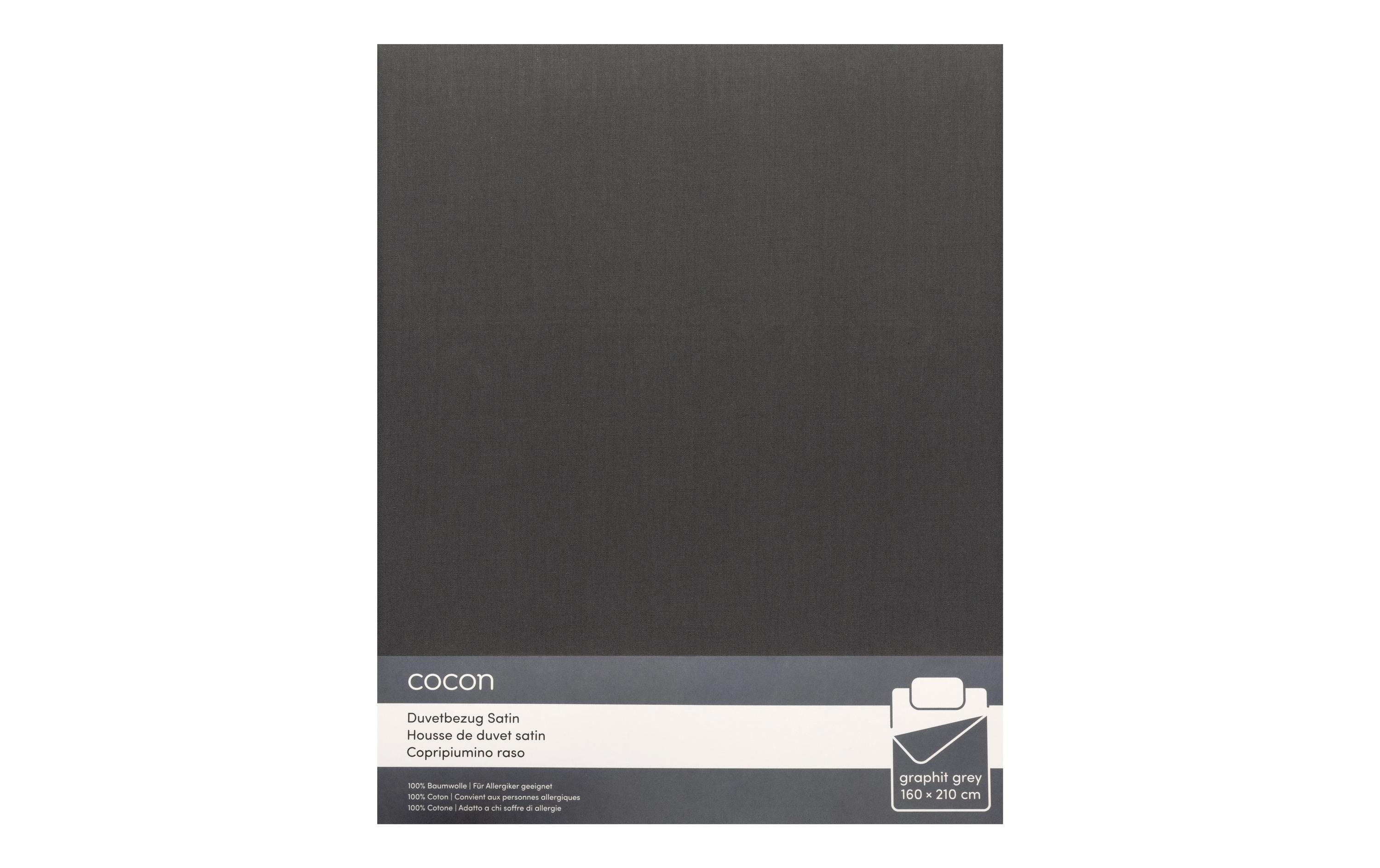 COCON Duvetbezug Satin 160 x 210 cm, Graphit