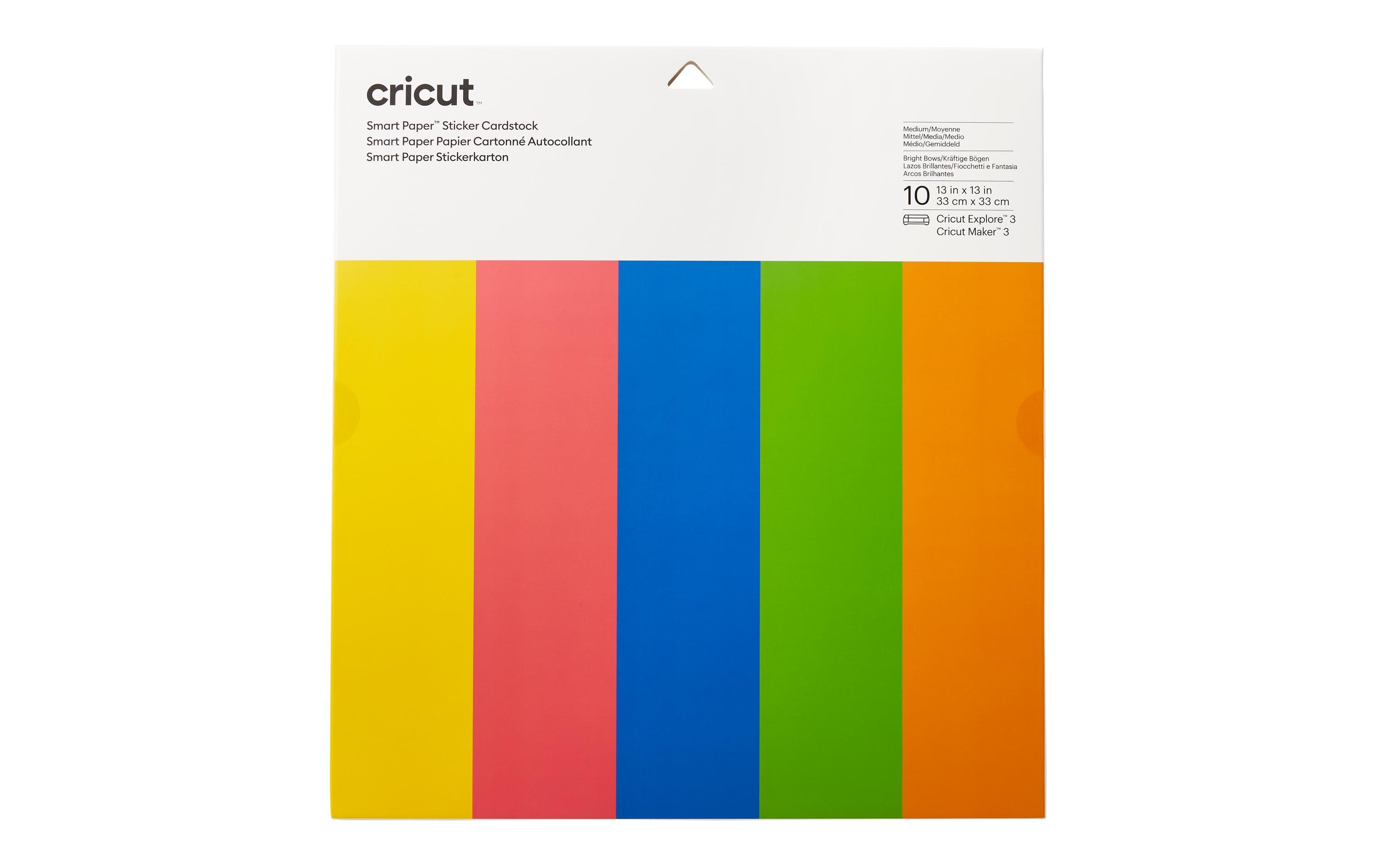 Cricut Stickerpapier Smart 30.5 x 30.5 cm, 10 Blatt, Mehrfarbig
