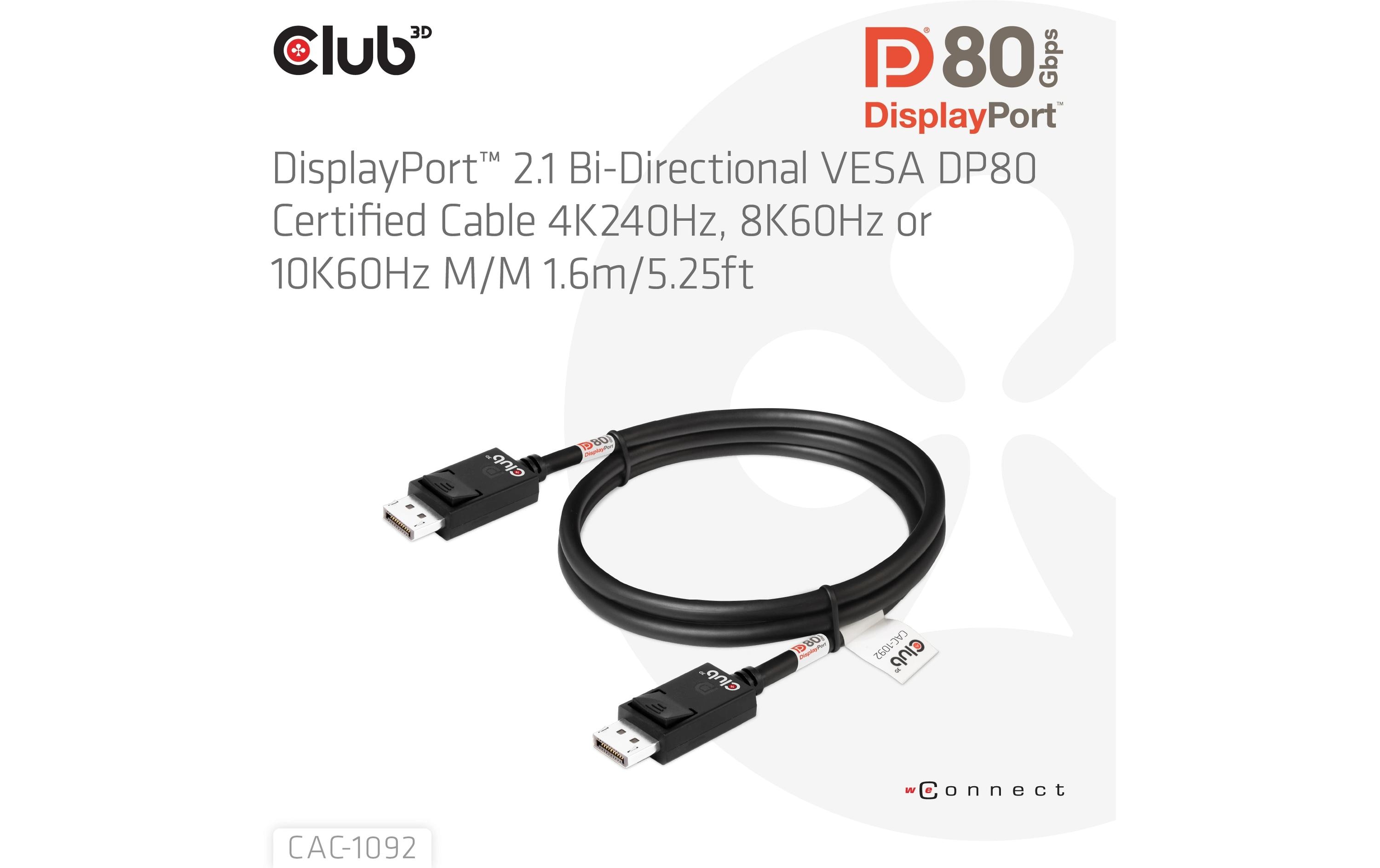 Club 3D Kabel CAC-1092 DisplayPort - DisplayPort, 1.6 m