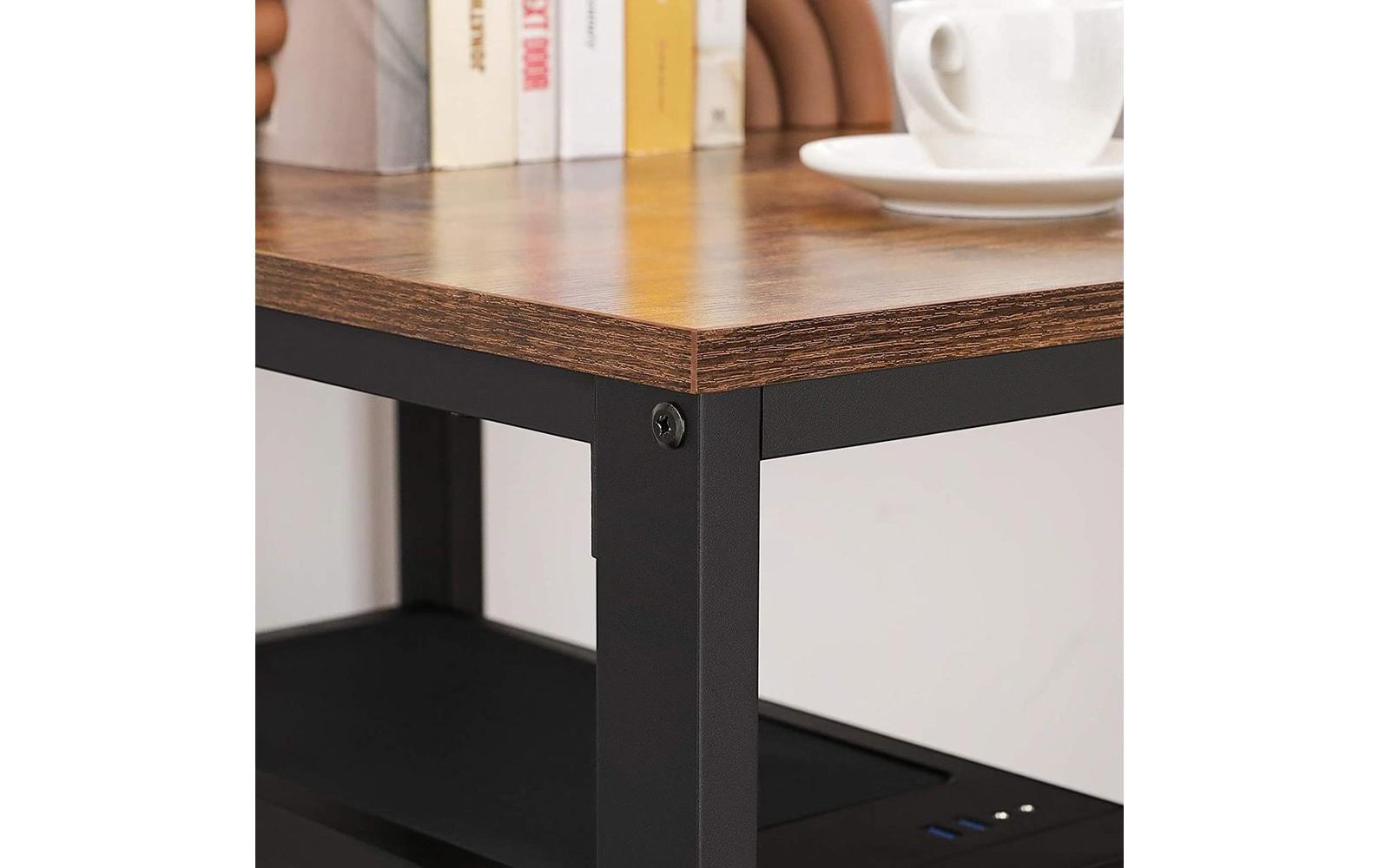 Songmics Tisch LWD55X Vintagebraun-Schwarz