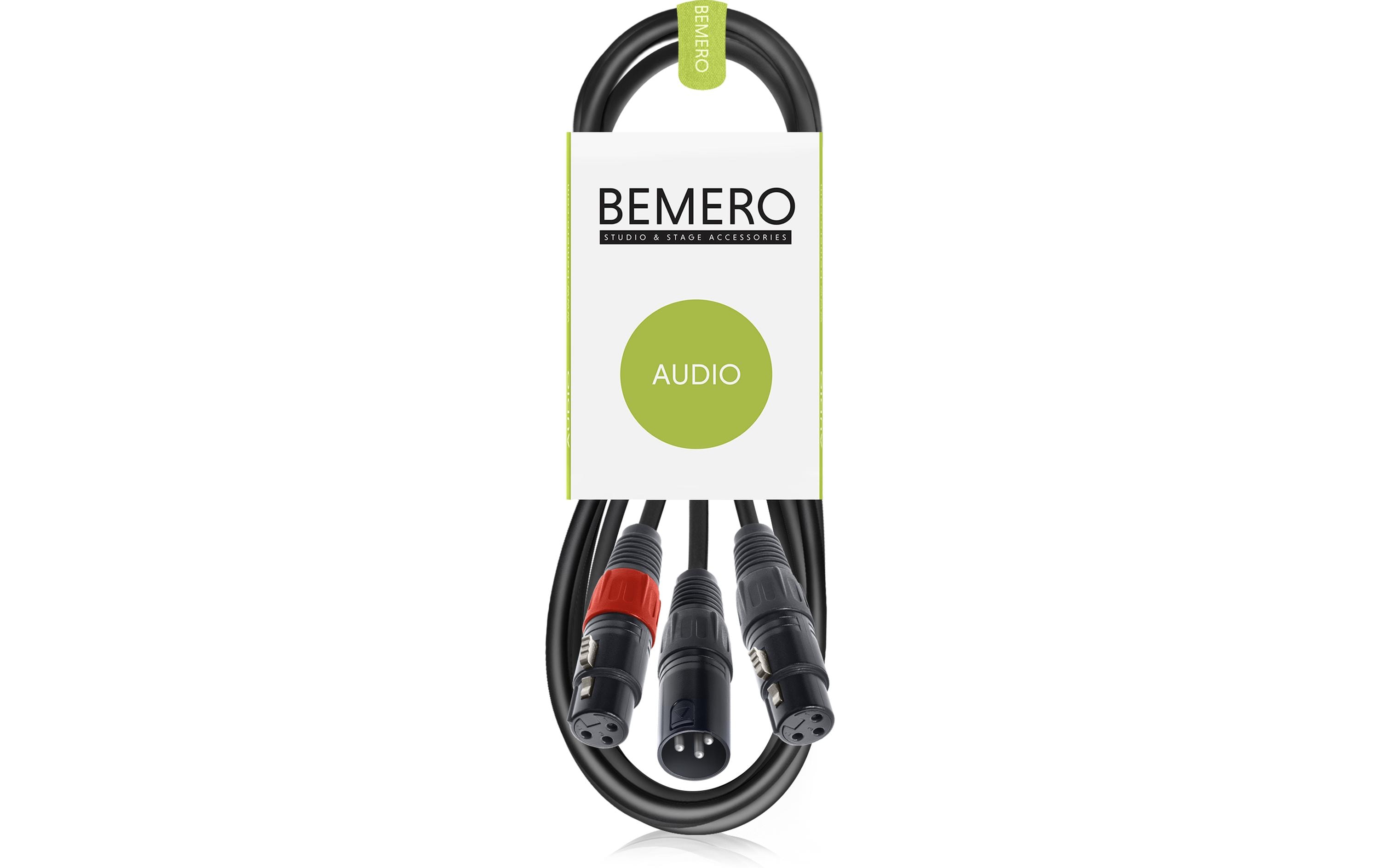 Bemero BAC4142-150BK XLRm - 2x XLRf 1.5m 1.5 m, Schwarz Bemero BAC4142-150BK XLRm - 2x XLRf 1.5m 1.5 m, Schwarz