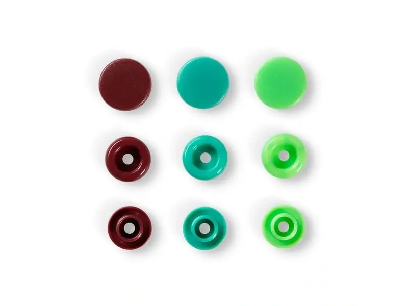 Prym Druckknöpfe Color Snaps Grün/Braun, 12.4 mm, 30 Stück