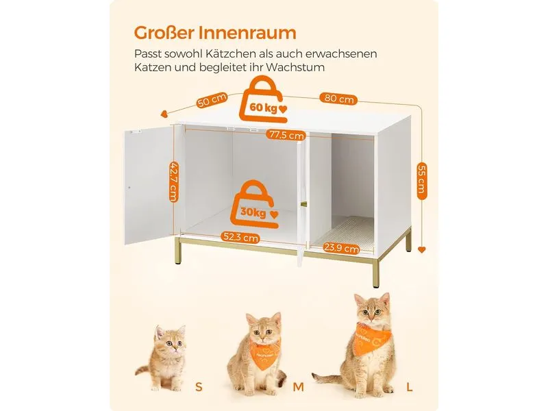 Feandrea Katzenhaus für Katzentoilette 80 x 50 x 55 cm Feandrea Katzenhaus für Katzentoilette 80 x 50 x 55 cm