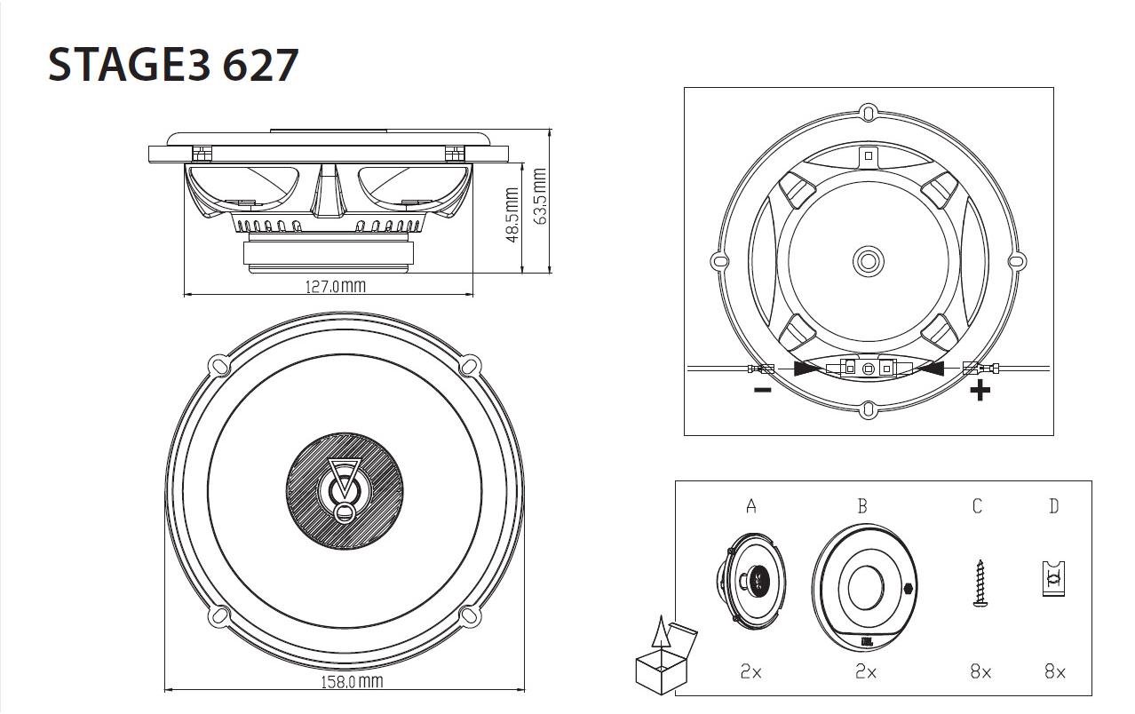 JBL Car 2-Weg Lautsprecher Stage3 627