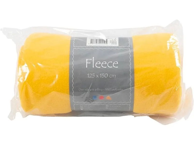 Creativ Company Fleece 150 cm x 125 cm, Gelb