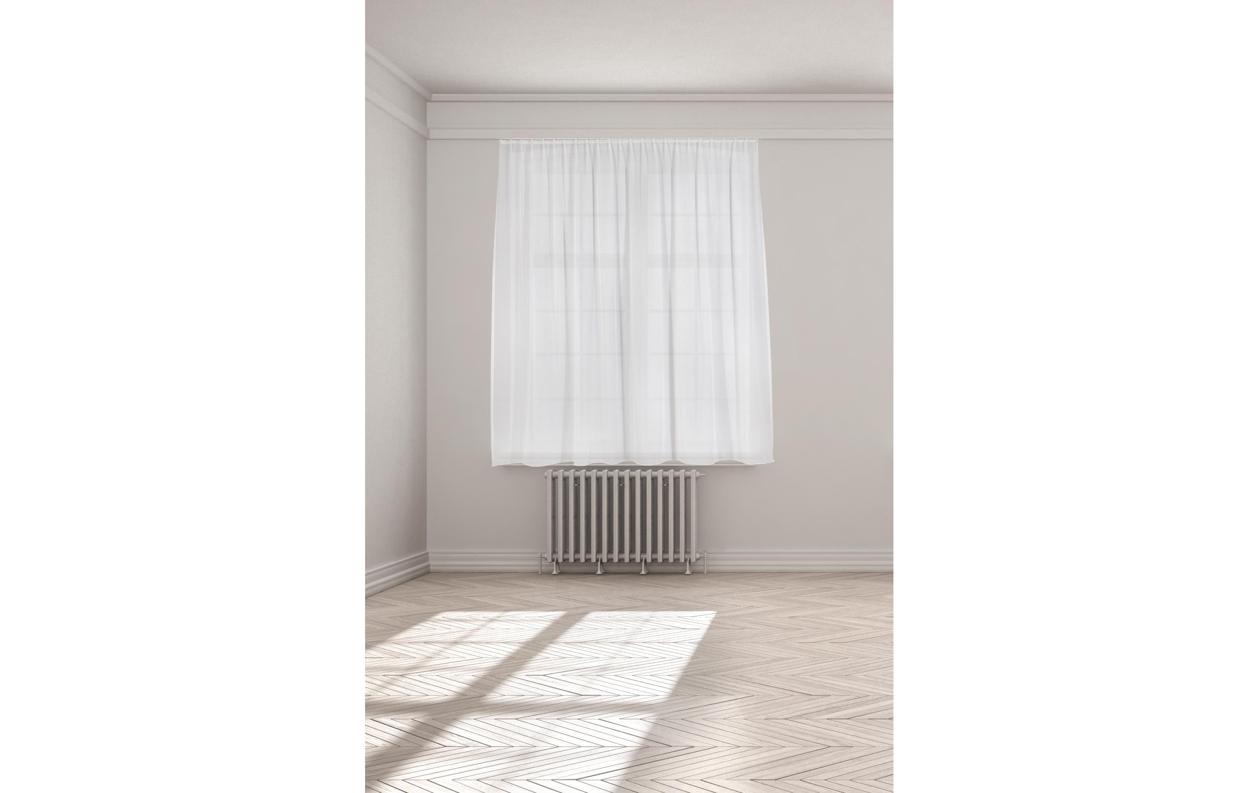 Casa Leon Tagvorhang mit Faltenband Wiola, 140 cm x 175 cm, Weiss