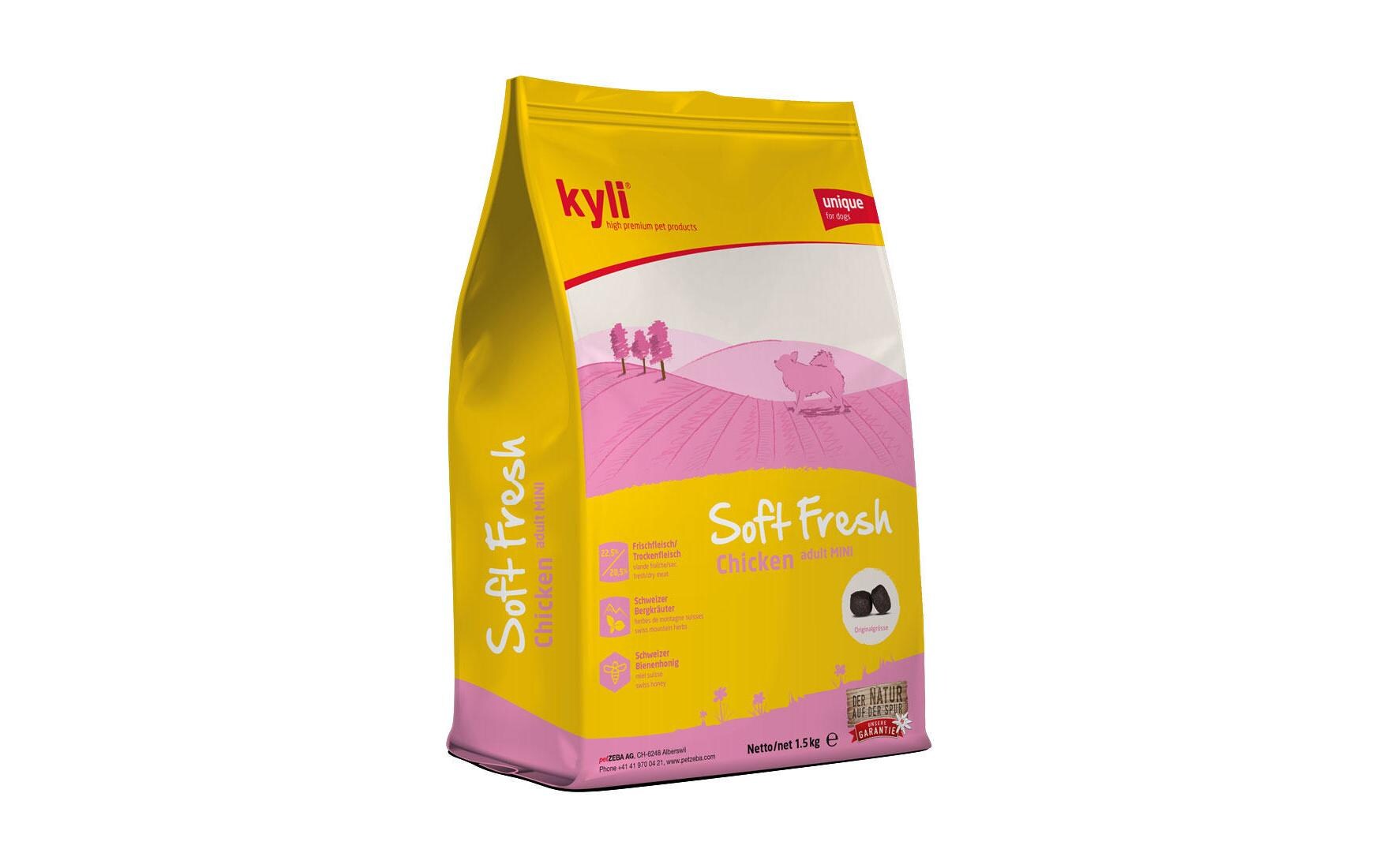 kyli Halbfeuchtfutter Soft Fresh Chicken Adult mini, 1.5 kg kyli Halbfeuchtfutter Soft Fresh Chicken Adult mini, 1.5 kg