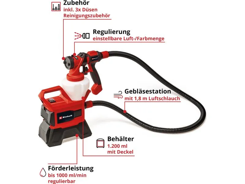 Einhell Akku-Farbsprühsystem TE-SY 18/90 Li-Solo Einhell Akku-Farbsprühsystem TE-SY 18/90 Li-Solo