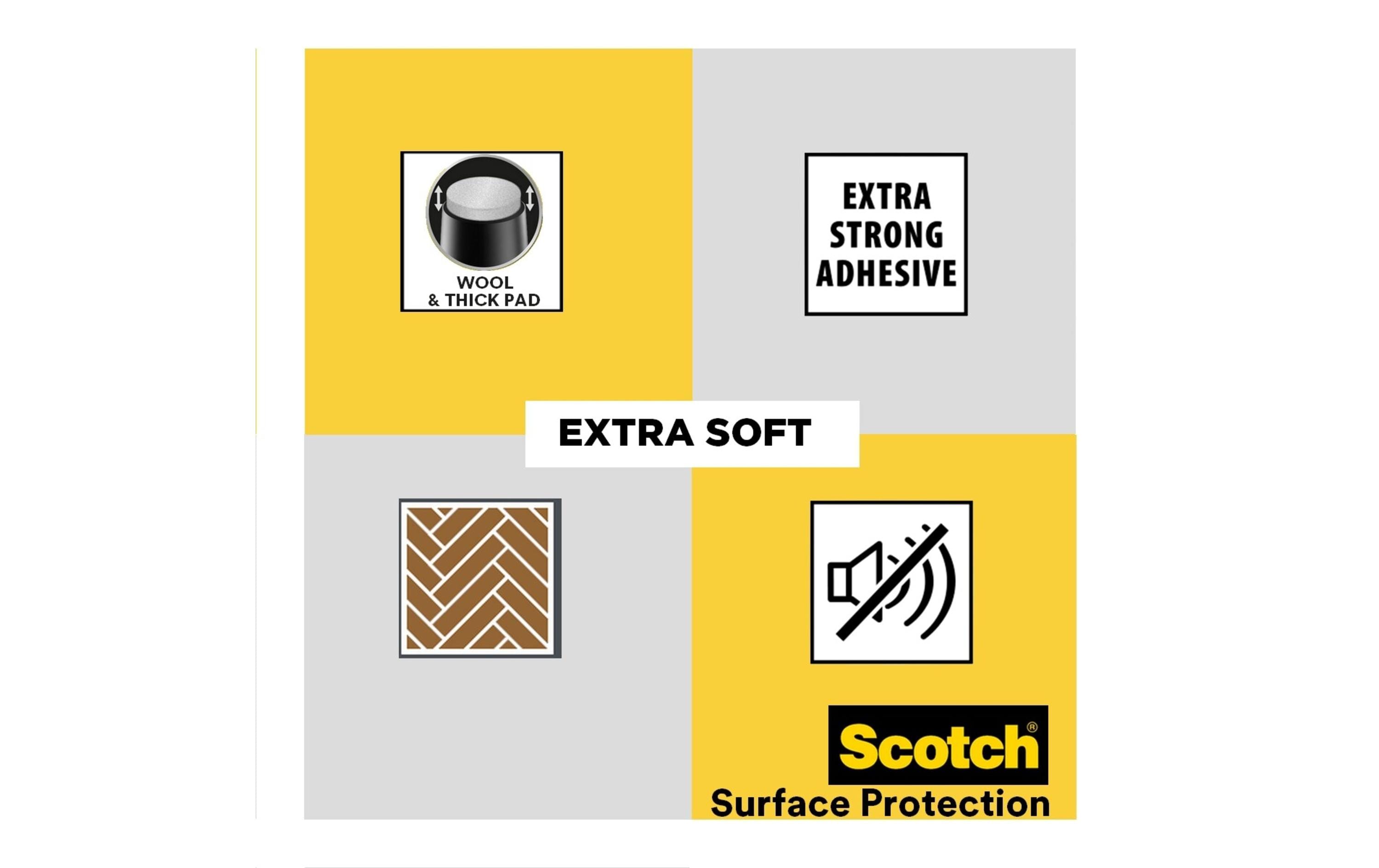 3M Filzgleiter Extra-Soft, 250 mm x 80 mm, Grau 3M Filzgleiter Extra-Soft, 250 mm x 80 mm, Grau