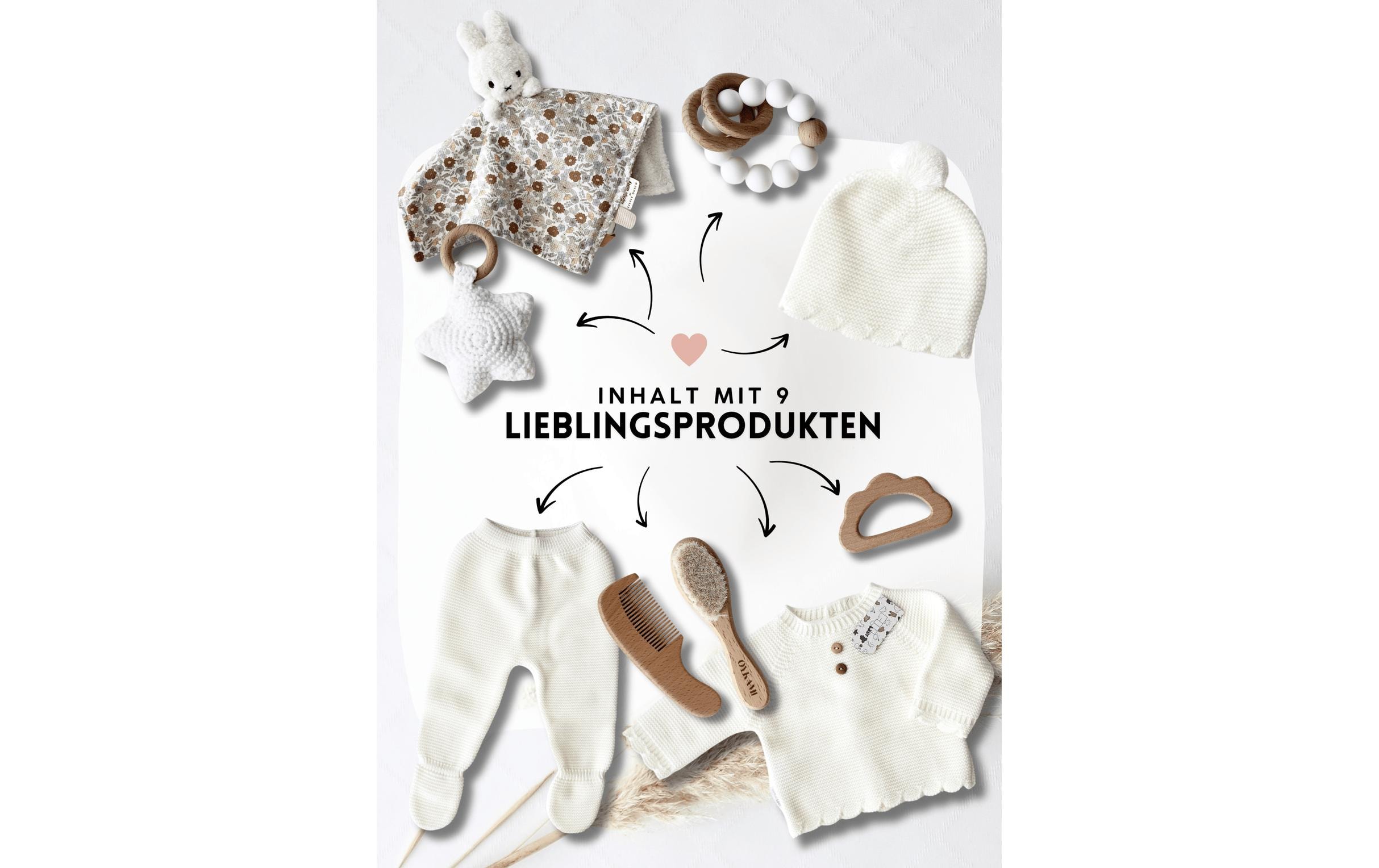 Oykami Geschenkset Babybox Siena Weiss Blumen