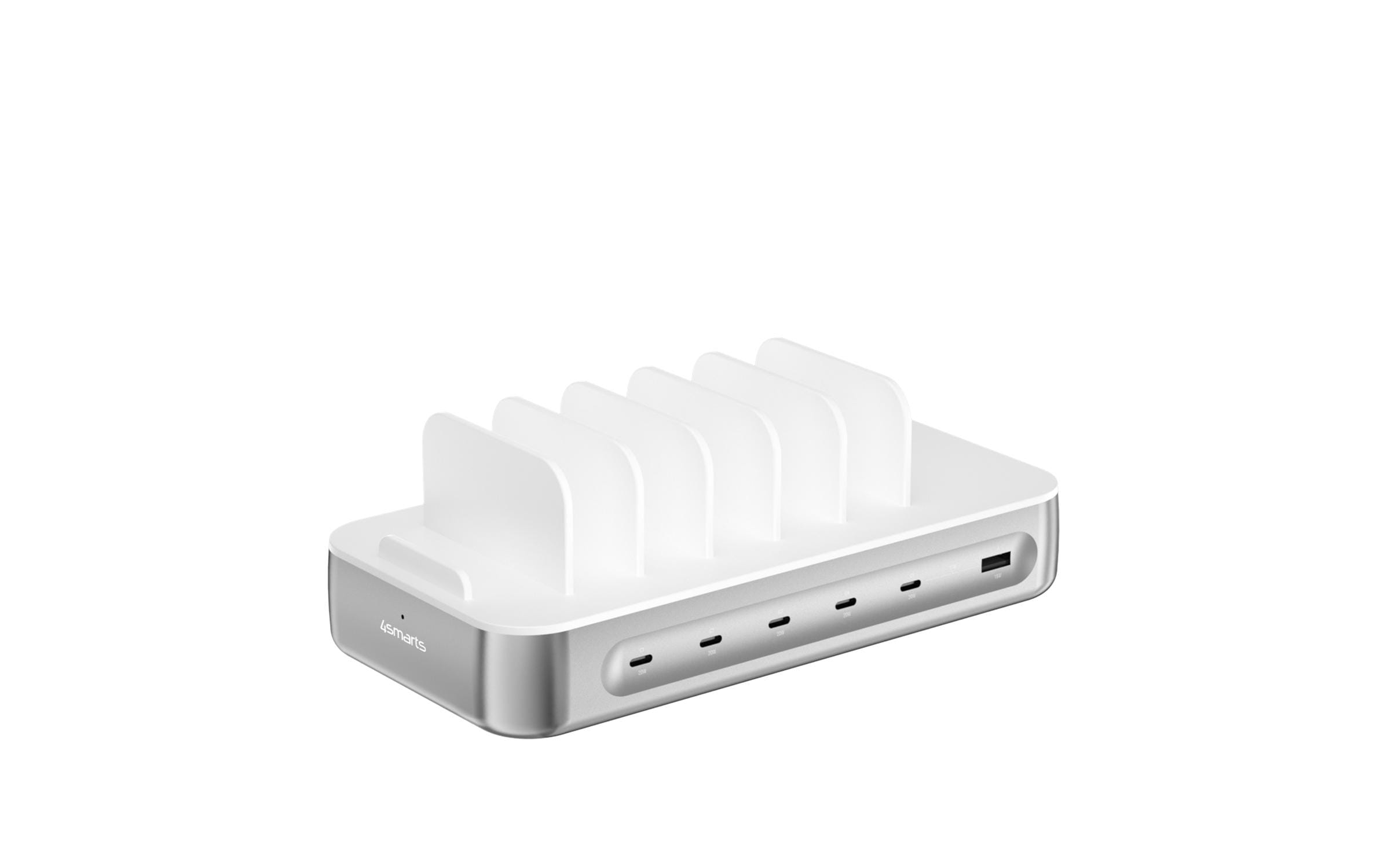 4smarts Ladestation Team 100W 5C/1A inkl. 6 Kabel Silber 4smarts Ladestation Team 100W 5C/1A inkl. 6 Kabel Silber