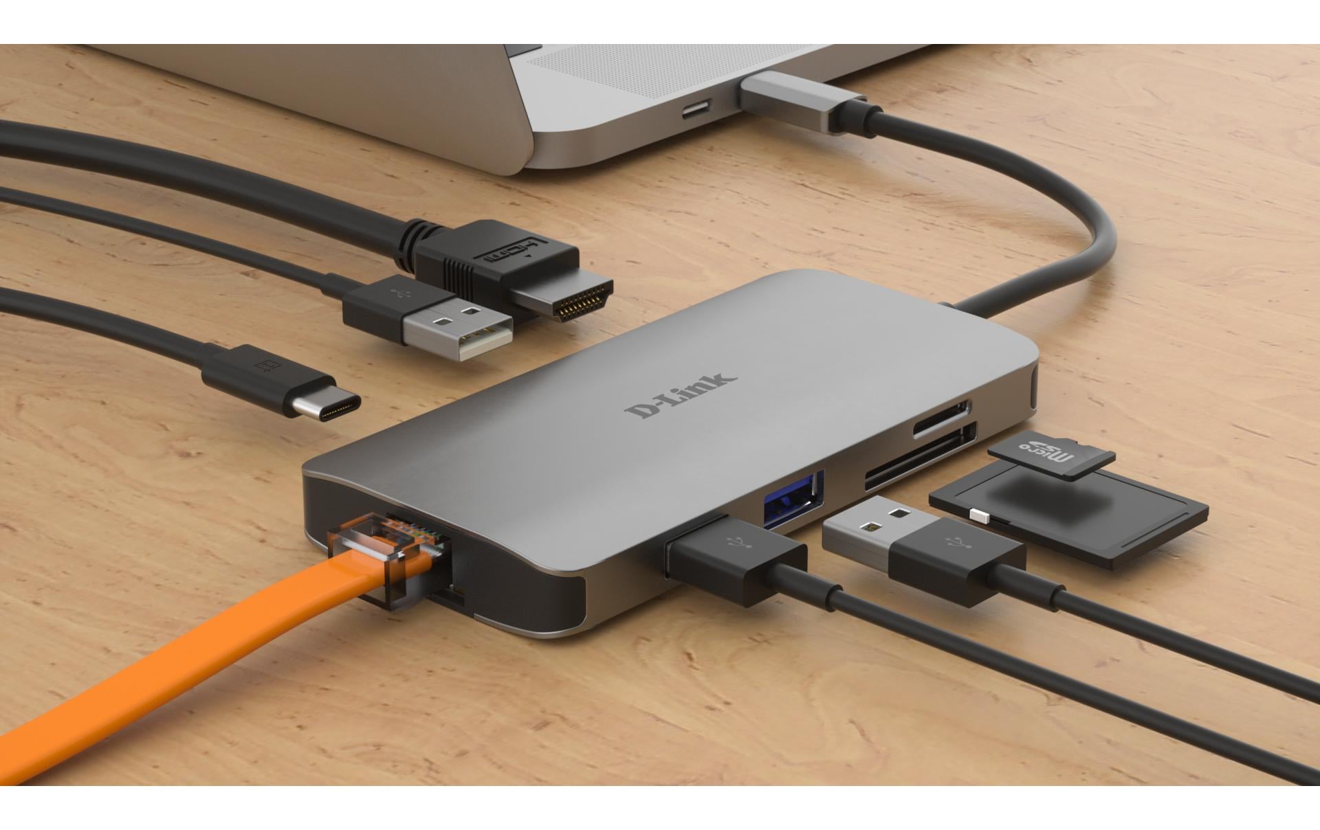 D-Link Dockingstation DUB-M810 USB/HDMI/RJ45/Kartenleser/USB‑C Lade D-Link Dockingstation DUB-M810 USB/HDMI/RJ45/Kartenleser/USB‑C Lade