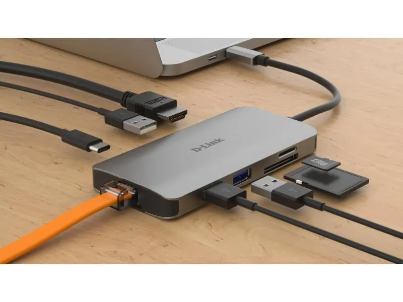 D-Link Dockingstation DUB-M810 USB/HDMI/RJ45/Kartenleser/USB‑C Lade D-Link Dockingstation DUB-M810 USB/HDMI/RJ45/Kartenleser/USB‑C Lade