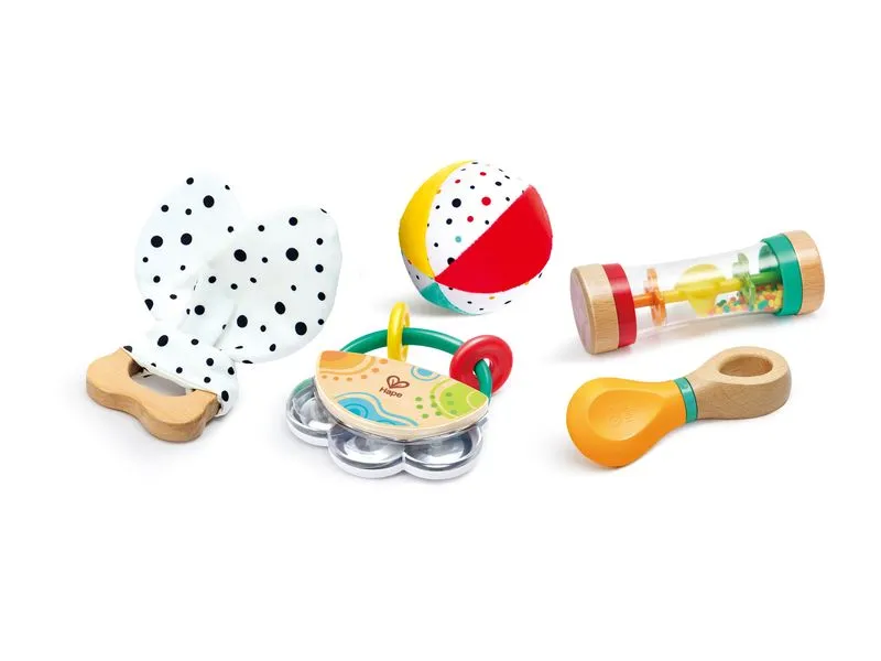 Hape Musikspielzeug 5-in-1-Baby-Sensorik-Set 5-tlg
