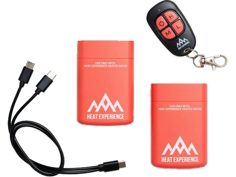 Heat Experience Beheizbare technische Socken mit Batterien Sand/Schwarz M