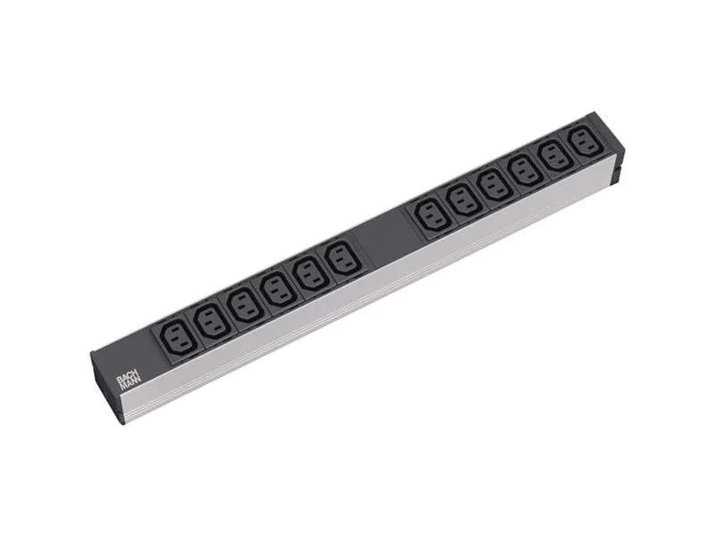 Bachmann 19 PDU 1HE 12xIEC Verriegelung 2.0m CEE7/7 schwarz Bachmann 19 PDU 1HE 12xIEC Verriegelung 2.0m CEE7/7 schwarz