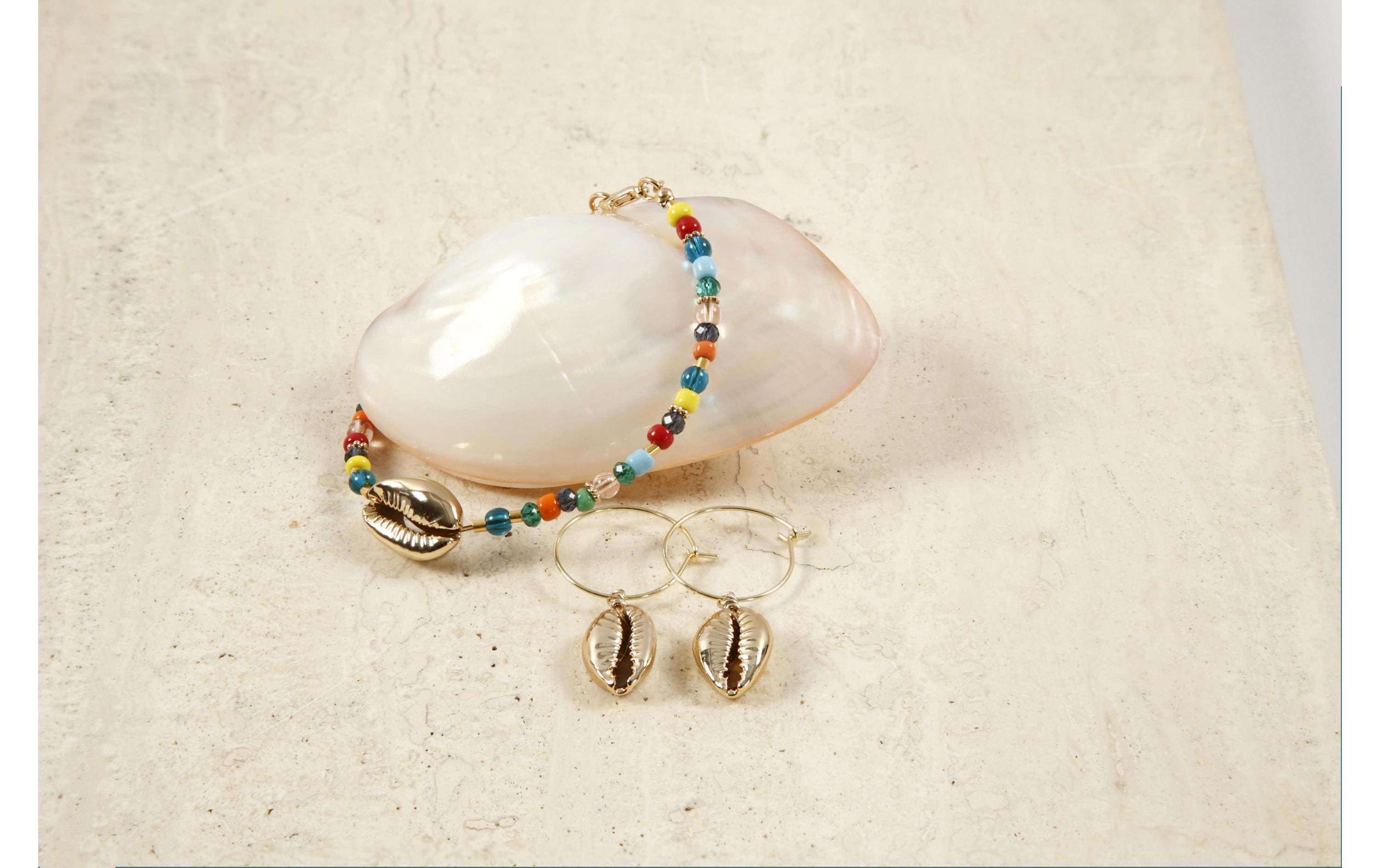 Creativ Company Perlen Muscheln, 20 mm, gold, 6 Stk.